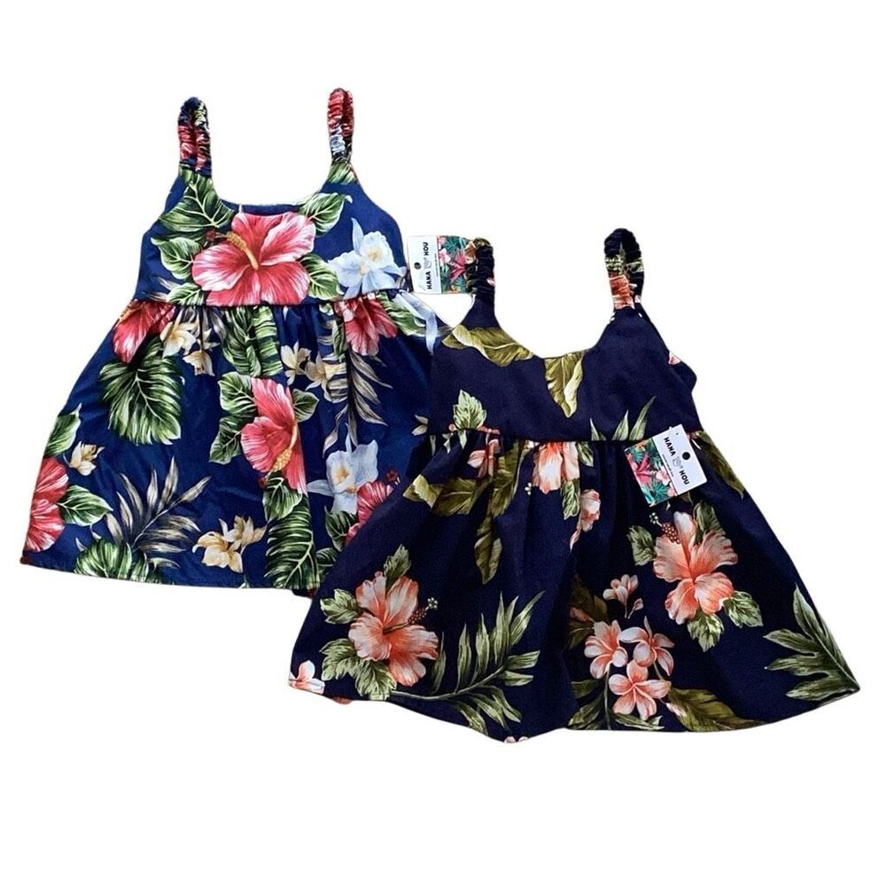 NWT Set of 2 KY’s Little Girls Hawaiian Dress Sz 1-2 Made in Hawaii Aloha